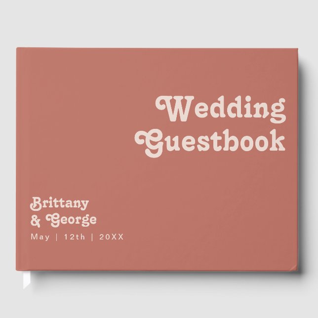 Einfache Retro-Vibes | Old Rose Wedbook Gästebuch (Vorderseite)