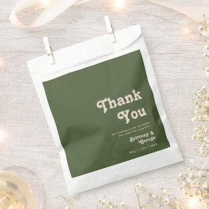 Einfache Retro-Vibes   Olive Green Vielen Dank Geschenktütchen