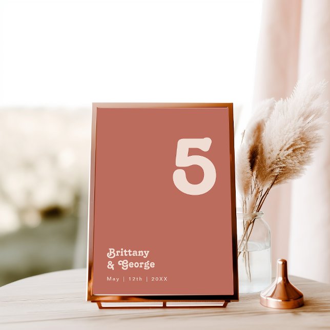 Einfache Retro-Vibes | Tischnummer der alten Rose (Von Creator hochgeladen)