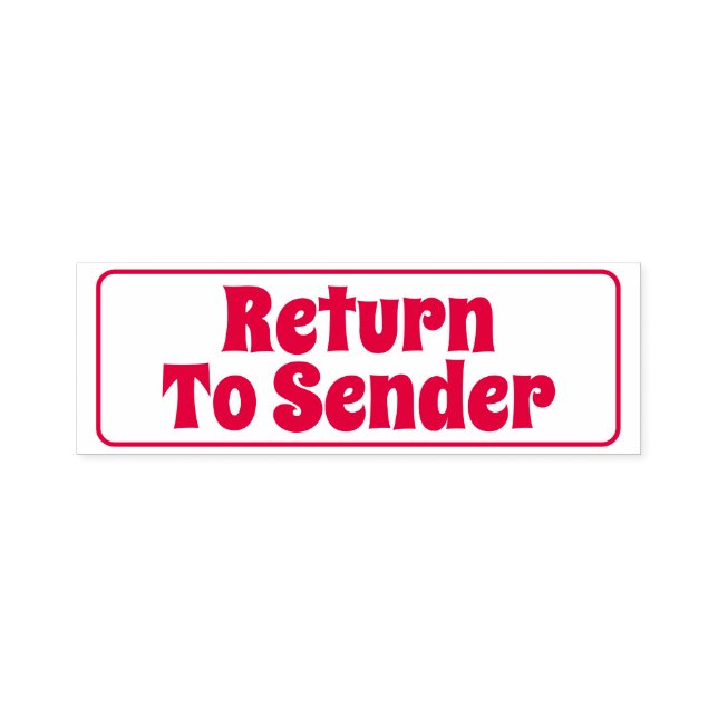 Einfache "Return to Sender"-Kautschuk-Briefmarke Permastempel (Design)