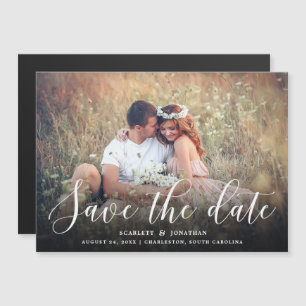 Einfache Romance Elegantes Foto Save the Date We Magneteinladung