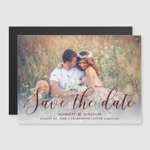 Einfache Romance Elegantes Foto Save the Date We Magneteinladung