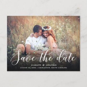 Einfache Romantik Foto Save the Date Postkarte