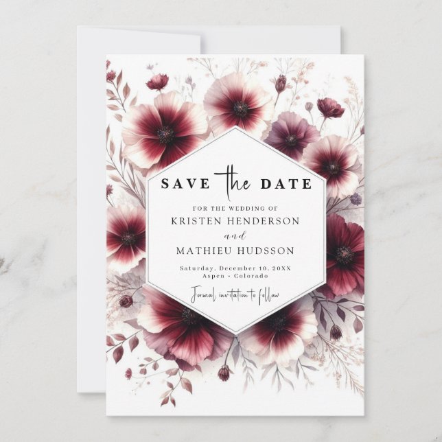 Einfache romantische Hochzeit Save The Date (Vorderseite)