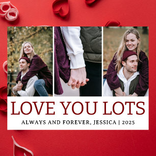 Einfache romantische Liebe Paar Valentinstag 3 Fot Feiertagskarte