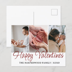 Einfache romantische Liebe Valentinstag 3 Foto Feiertagspostkarte
