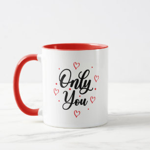 Einfache Romanze Liebe Nur Du Elegantes schwarzes  Tasse
