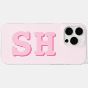 Einfache rosa Anfangsmonogramm iPhone 16 Pro Max Hülle