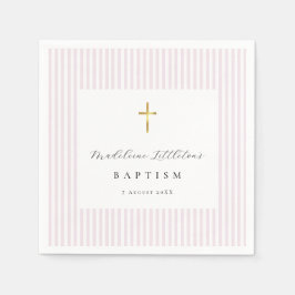Einfache rosa Baby Mädchen Taufe Papier Servietten