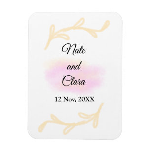 Einfache rosa beigefarbene Aquarell-Handmalerei-Ho Magnet