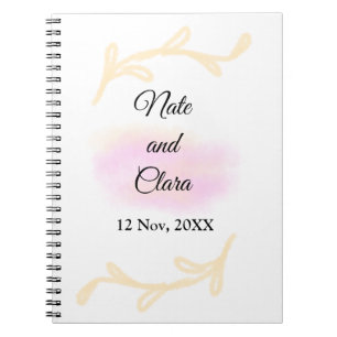 Einfache rosa beigefarbene Aquarell-Handmalerei-Ho Notizblock