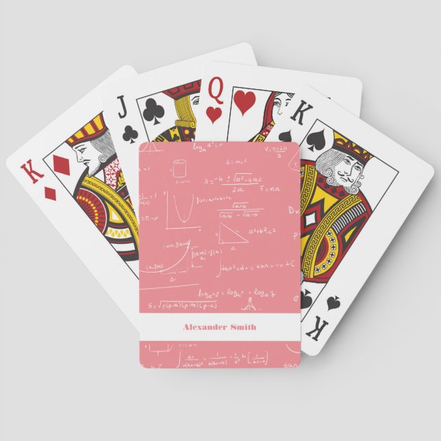 Einfache, rosa, benutzerdefinierte Mathematik-Form Spielkarten (Rückseite)