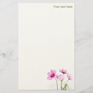 Einfache rosa Blume Briefpapier