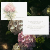 Einfache rosa Blumen-Trauer-Danksagung