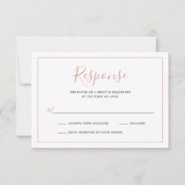 Einfache Rosa Border Elegante Hochzeit RSVP Karte
