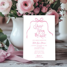 Einfache Rosa Bow Bridal Dusche Einladung