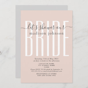 Einfache rosa Brautdusche Einladung