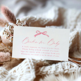 Einfache rosa Bücher für Babydusche Begleitkarte