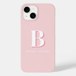 Einfache rosa Buchstabeneinweisung Case-Mate iPhone 14 Hülle