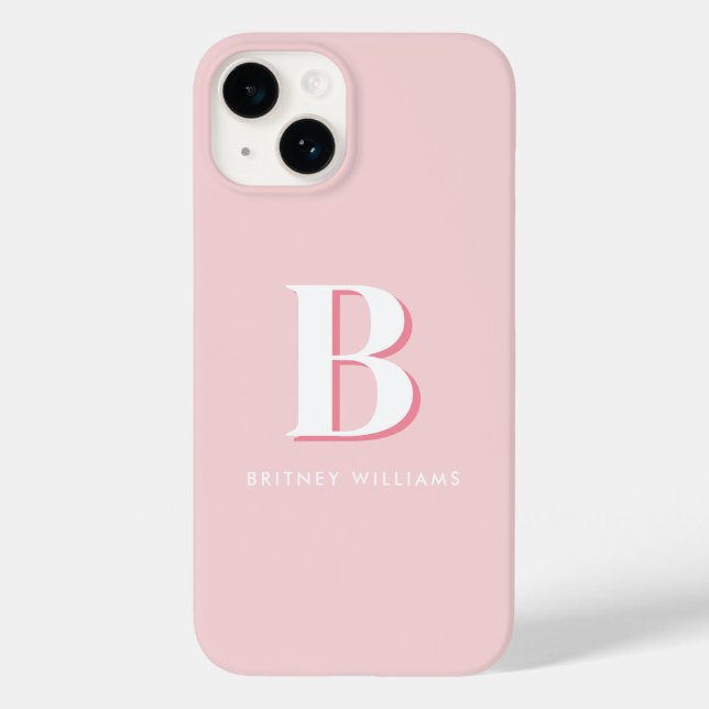Einfache rosa Buchstabeneinweisung Case-Mate iPhone Hülle (Rückseite)
