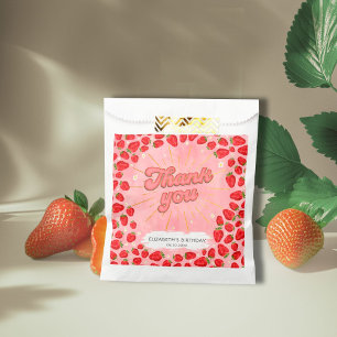 Einfache rosa Dankeschön rote Erdbeeren Party flor Geschenktütchen