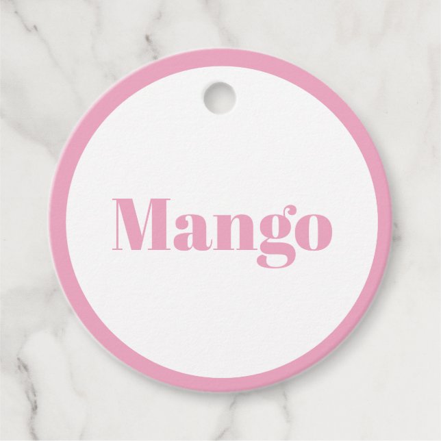 Einfache rosa Flaschenmarken Geschenkanhänger (Vorderseite)