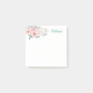 Einfache rosa florale und botanische Notizen
