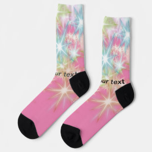Einfache rosa glitzernde Sterne fügen Ihren Text h Socken