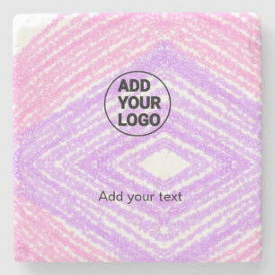 Einfache rosa-glitzernde Textur funkelt mit Logo-T Steinuntersetzer