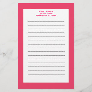 Einfache rosa Grenze Briefpapier