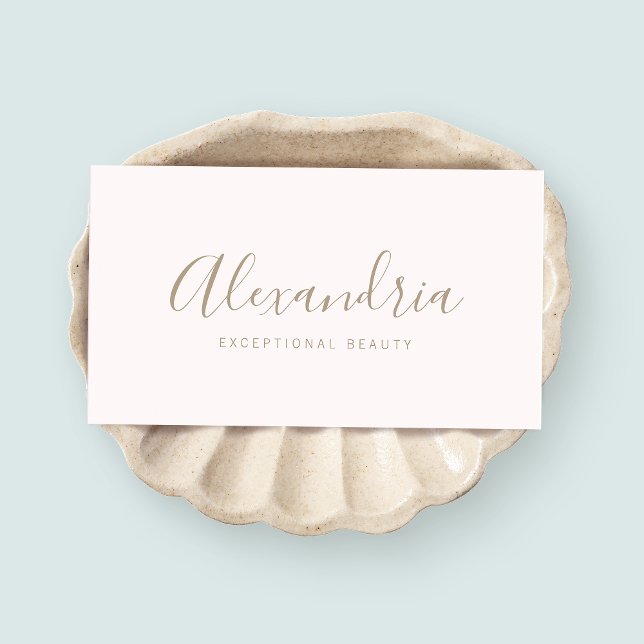 Einfache rosa handgeschriebene Skriptkalligrafie Visitenkarte (Von Creator hochgeladen)