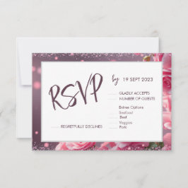 Einfache, rosa handgeschriebene SkriptWedding RSVP Karte