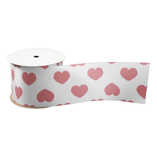 Einfache rosa Herzen Minimalistisch Satinband (Spule)