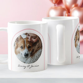 Einfache rosa Hündin Lover Foto Valentinstag Name Kaffeetasse
