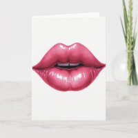 Einfache rosa Lippen-Kuss-Karte