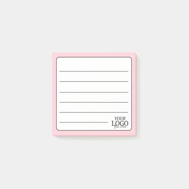 Einfache Rosa-Logo Post-it Klebezettel (Vorderseite)
