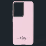 Einfache Rosa mit Skript-Individuelle Name Samsung Galaxy Hülle<br><div class="desc">Ein schlichtes, stylisches individuelle Name-Typografie-Design in einem lässigen Skript-Schriftart in schwarz auf pastellfarbenem Rosa. Das perfekte Element für den trendigen Minimalisten. Ein auf Trend maßgeschneidertes Geschenk oder Accessoire für jeden Anlass. Debra Valencia, eine visionäre Oberflächenmuster-Künstlerin, Produktdesignerin und Unternehmerin mit Leidenschaft für Weltreisen, Handwerkstraditionen, Pop-Kunst und Mode-Trend, hat ihren eigenen Stil...</div>