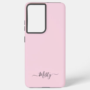 Einfache Rosa mit Skript-Individuelle Name Samsung Galaxy Hülle