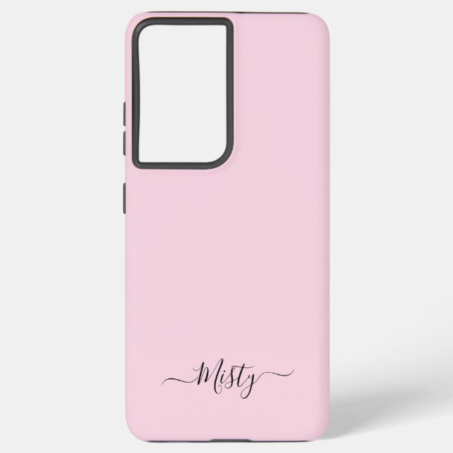 Einfache Rosa mit Skript-Individuelle Name Samsung Galaxy Hülle (Rückseite)
