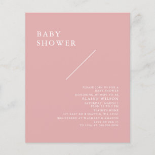 Einfache rosa moderne Babydusche Einladung