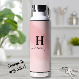 Einfache Rosa-Monogramm Trinkflasche