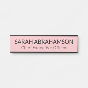 Einfache rosa Namensplatte - Türschild