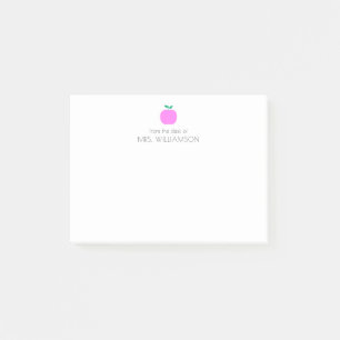 Einfache rosa Niedliche Apple Personalisiert Teach Post-it Klebezettel
