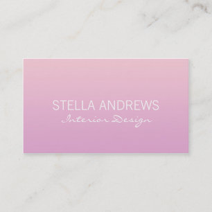 Einfache rosa Ombre Gradient Business Card Visitenkarte
