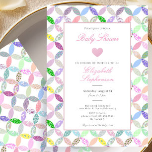 Einfache rosa Quilt-Baby-Shower-Einladung Einladung