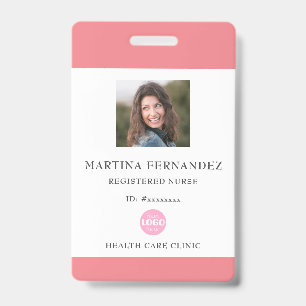 Einfache rosa registrierte Pflegekraft-Foto-ID Ausweis