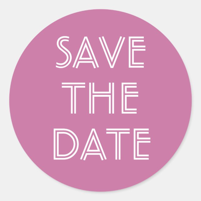 Einfache rosa Save the Date Aufkleber (Vorderseite)
