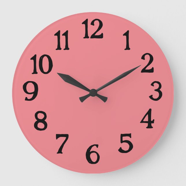 Einfache rosa Schlichte Uhr (Vorderseite)