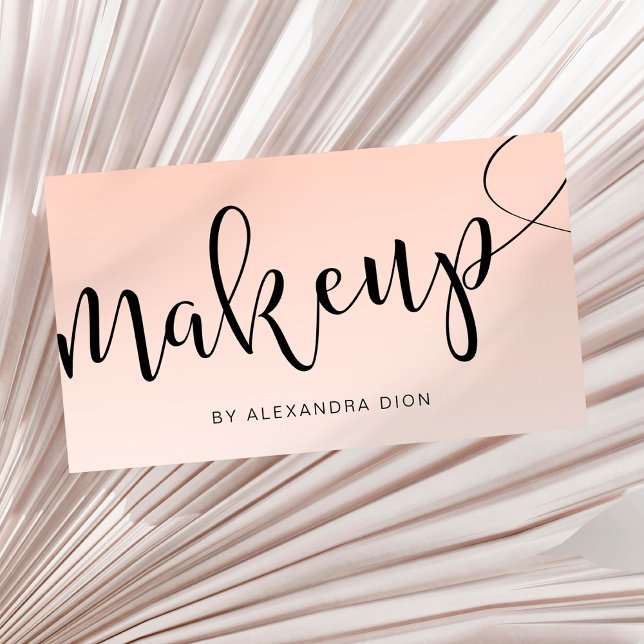 Einfache Rosa-Schriftzeichen-Kalligrafie Visitenkarte (Von Creator hochgeladen)