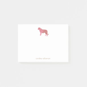 Einfache rosa Tiger-Kunst personalisierte Schreibw Post-it Klebezettel